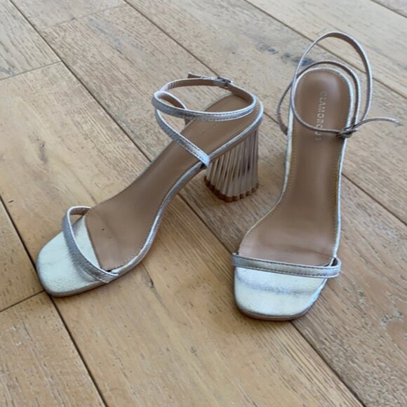 ANTHROPOLOGIE SCALLOPED BLOCK HEEL STRAPPY SANDALS - Picture 3 of 9